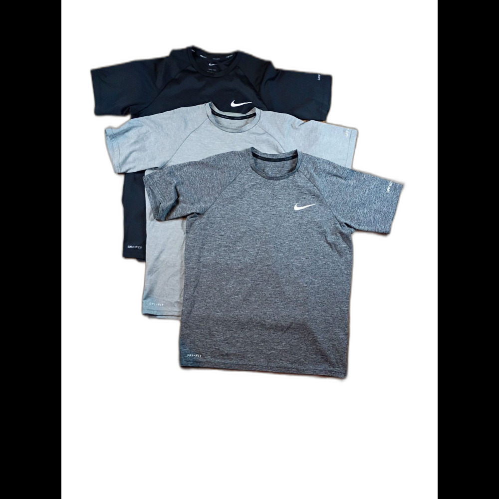 Nike Swim Dri-Fit Shirt Bundle Mens S Black Gray UPF Lot of 3
